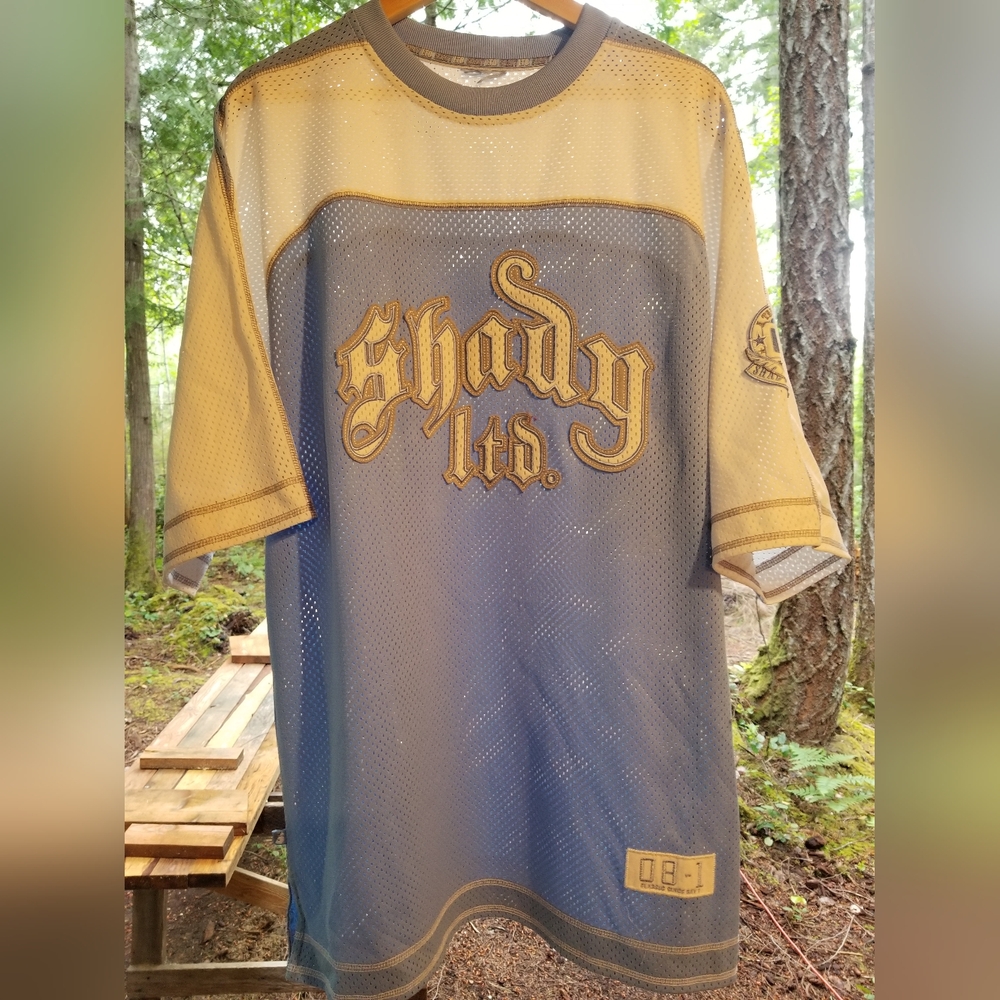 Football Jersey Mesh T Shirt Large Shady Limited 8 Blue White 2004 Eminem Rare
